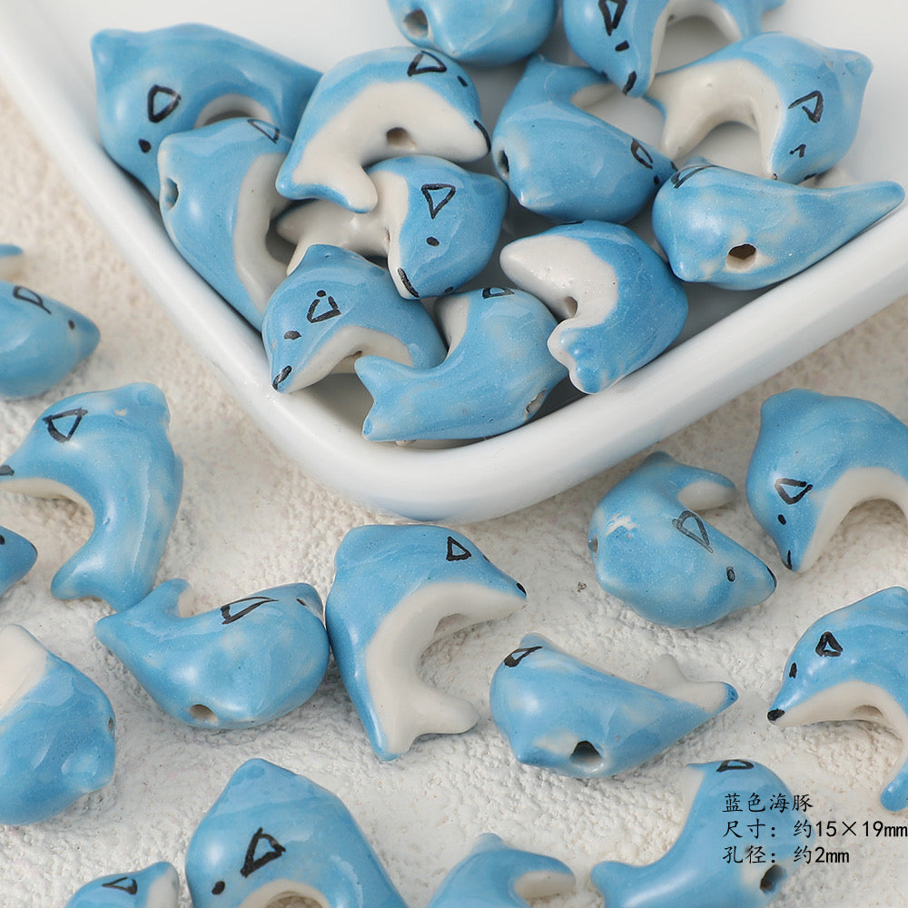 cute animal ceramic beads