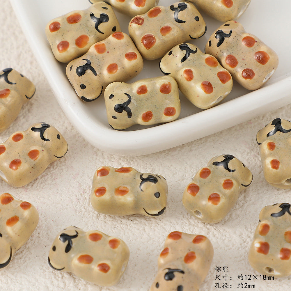 cute animal ceramic beads