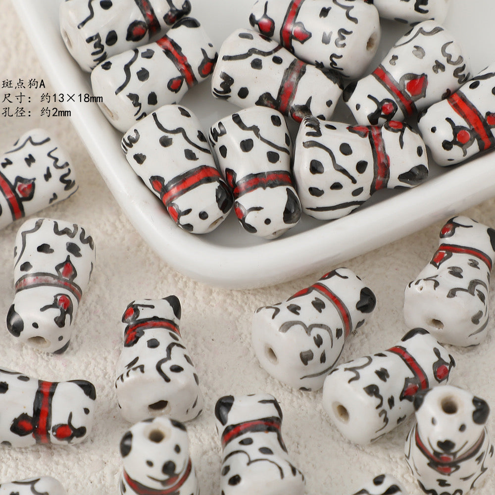 cute animal ceramic beads