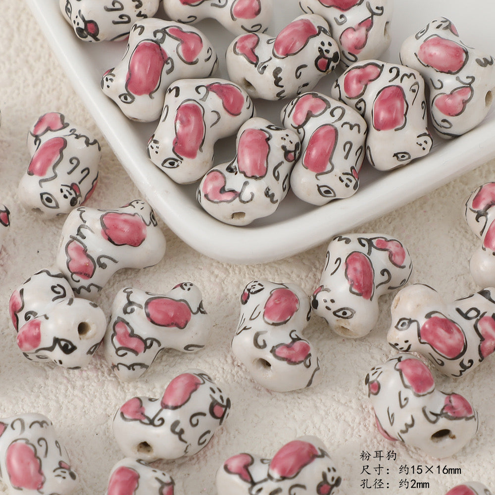 cute animal ceramic beads