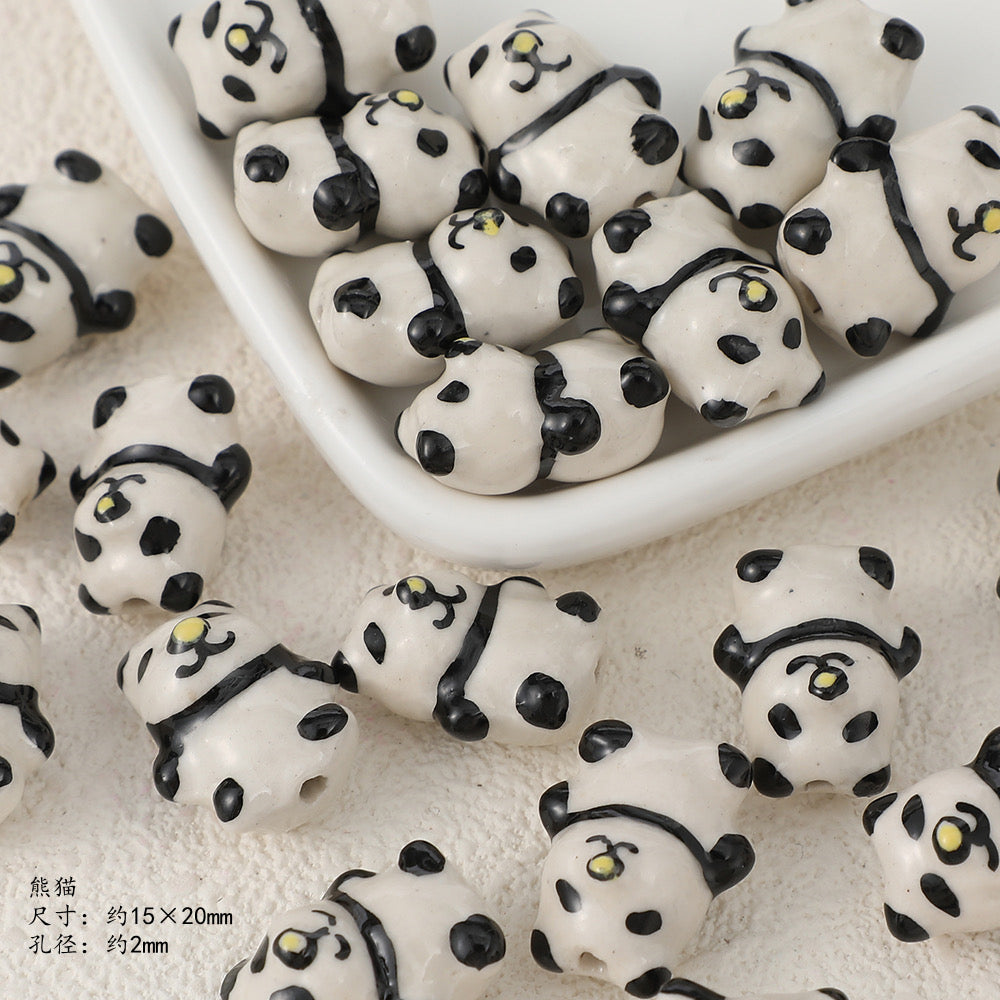 cute animal ceramic beads