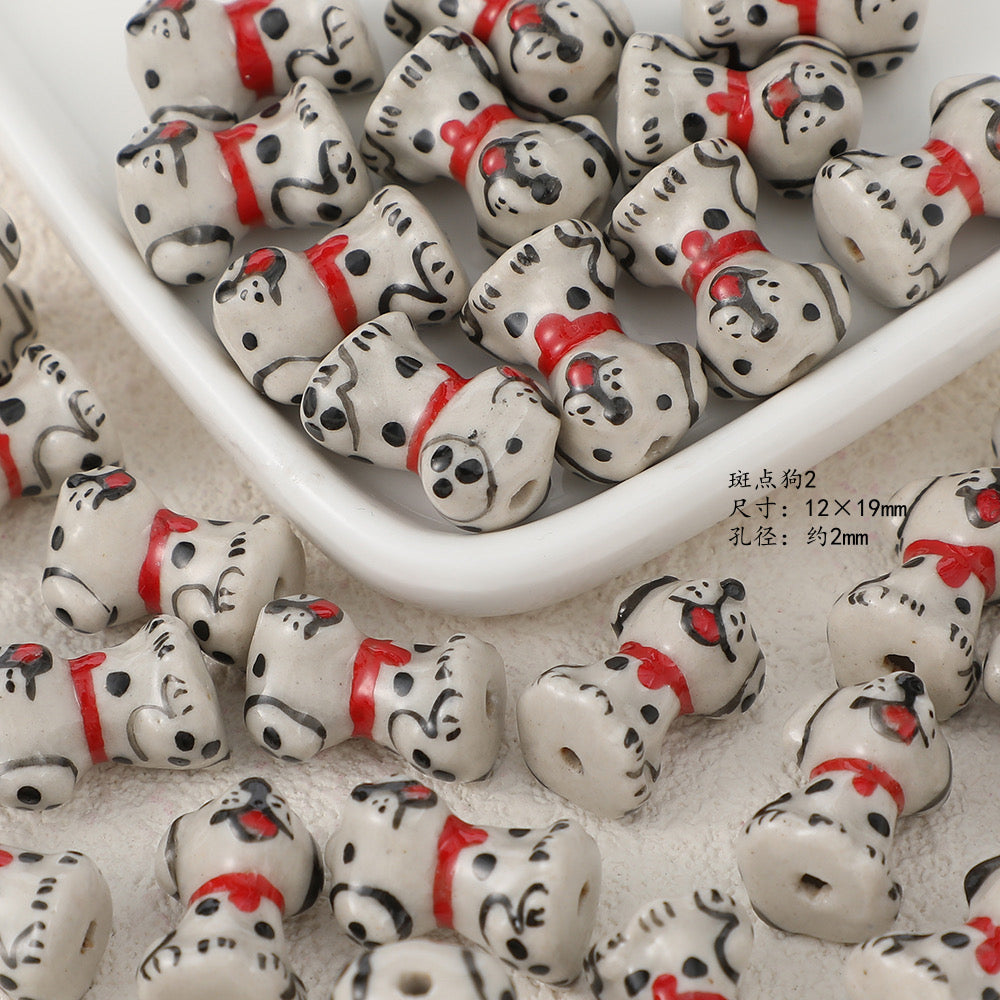 cute animal ceramic beads