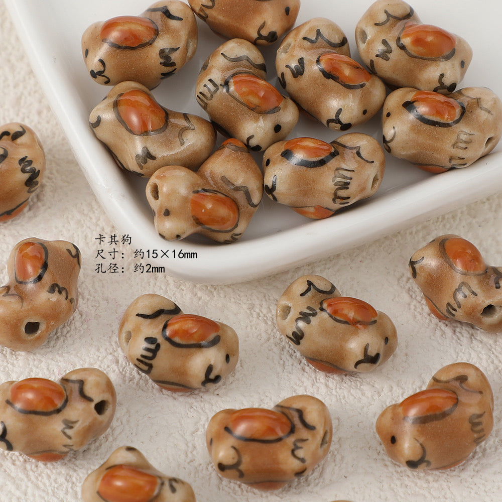 cute animal ceramic beads