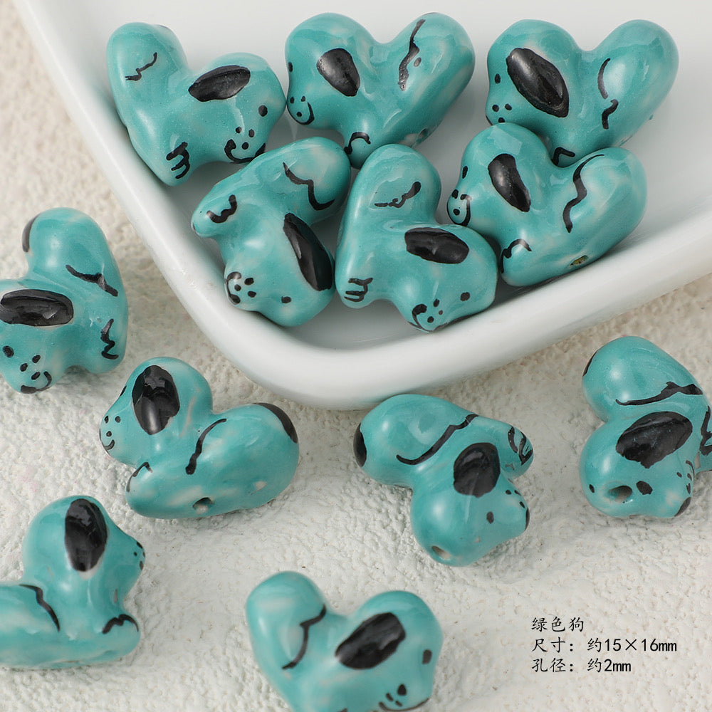 cute animal ceramic beads