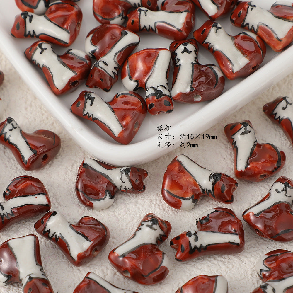 cute animal ceramic beads