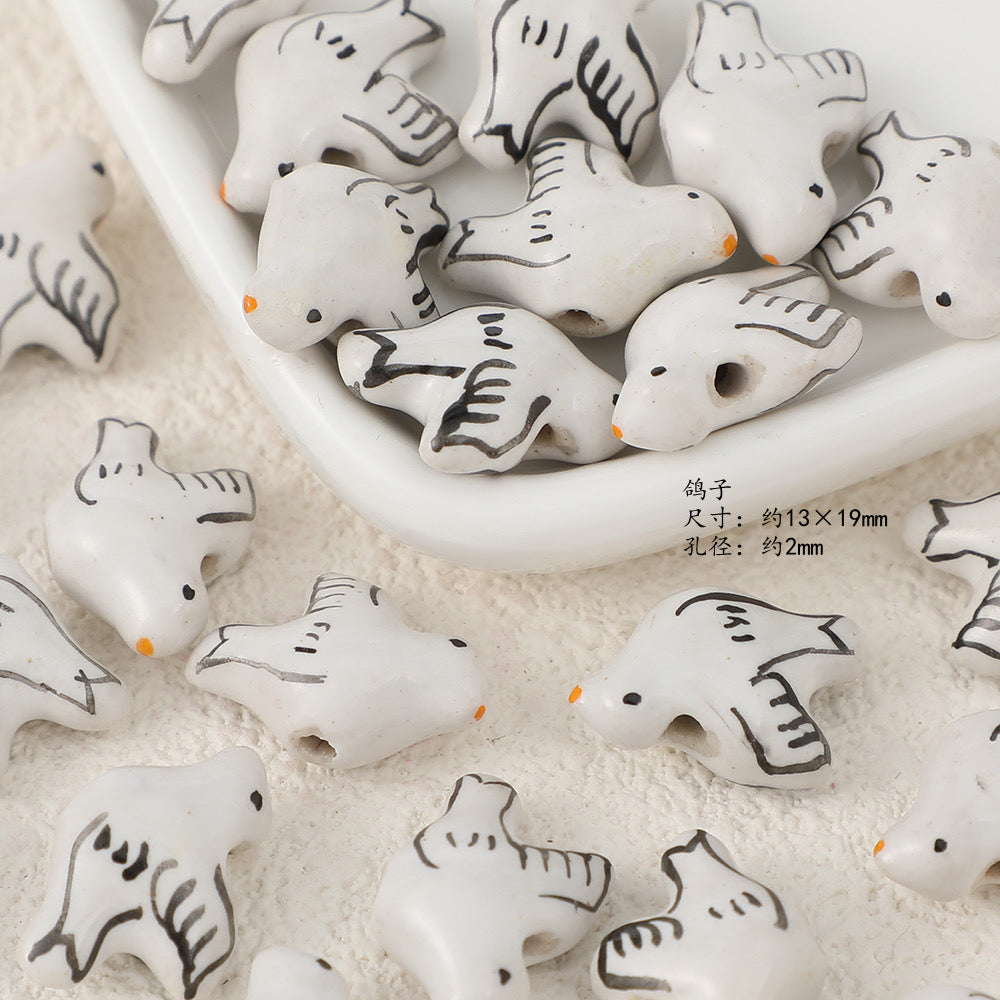 cute animal ceramic beads