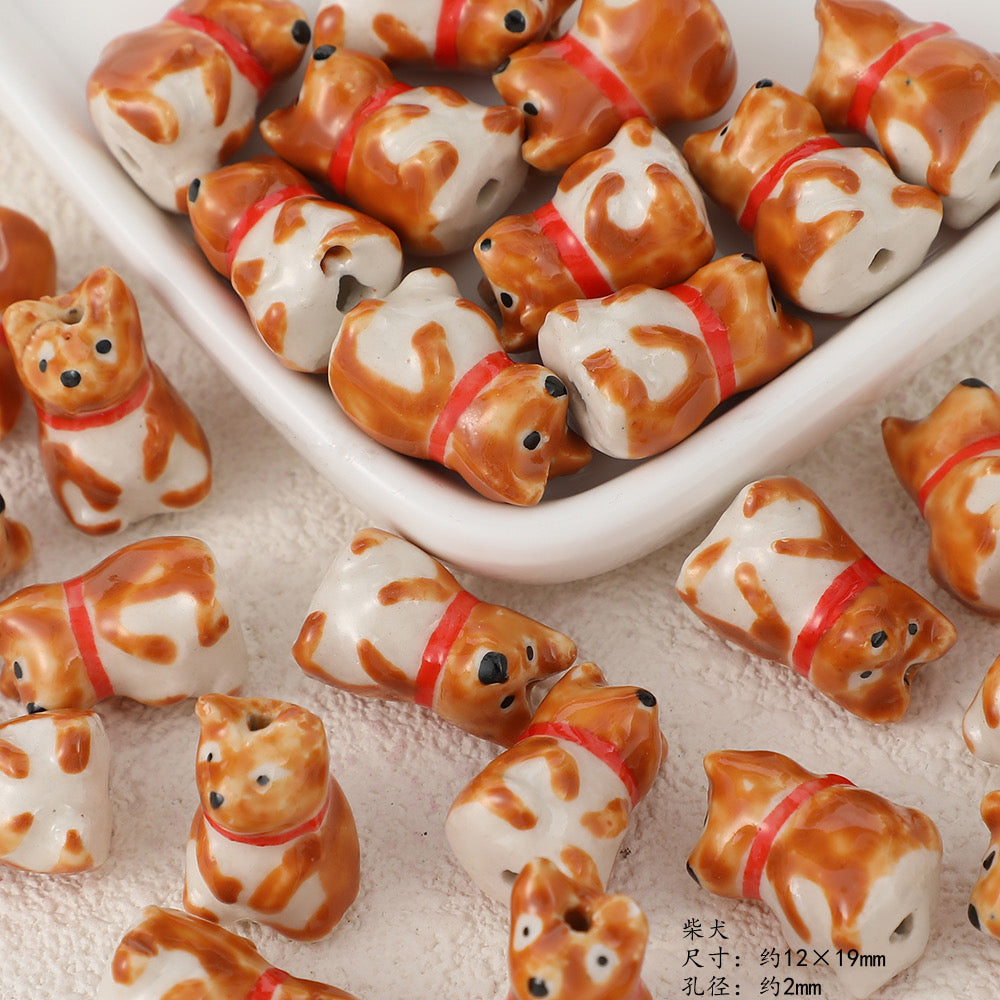 cute animal ceramic beads