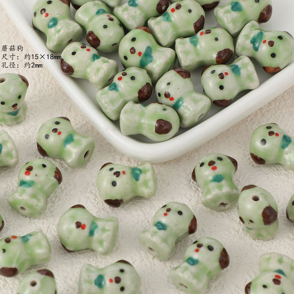 cute animal ceramic beads