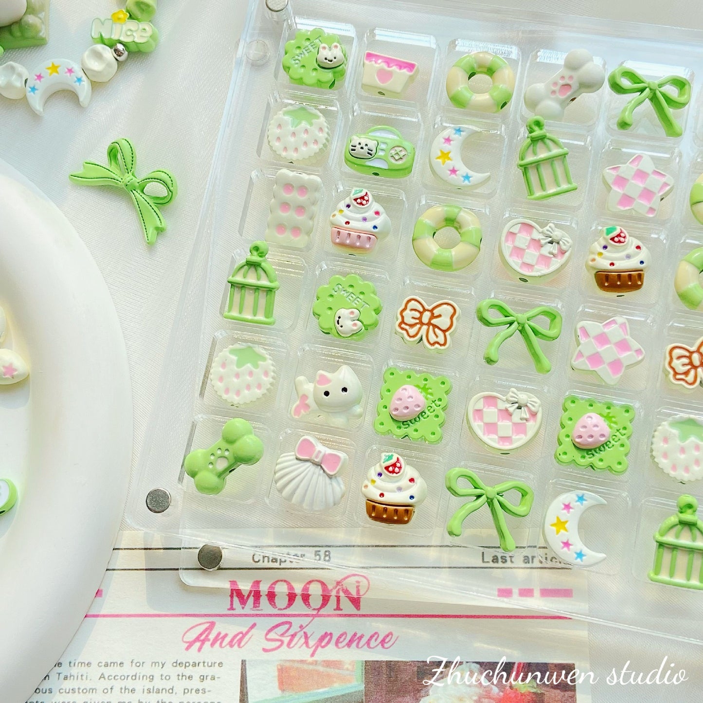 🎀 DIY Pastel Pink & Mint Alloy Charms Collection 🍓