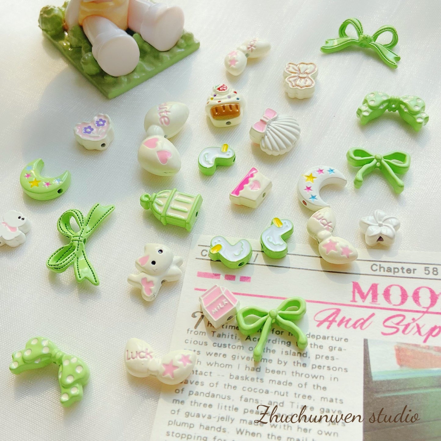 🎀 DIY Pastel Pink & Mint Alloy Charms Collection 🍓