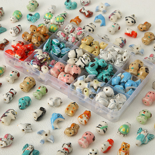 cute animal ceramic beads