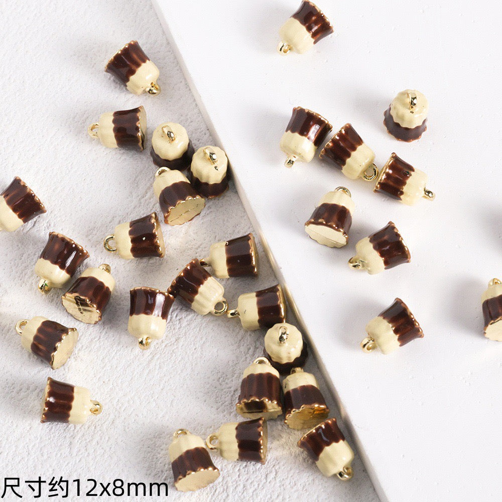 ✨ Cannelé Coffee Croissant Alloy Enamel Pendant ✨