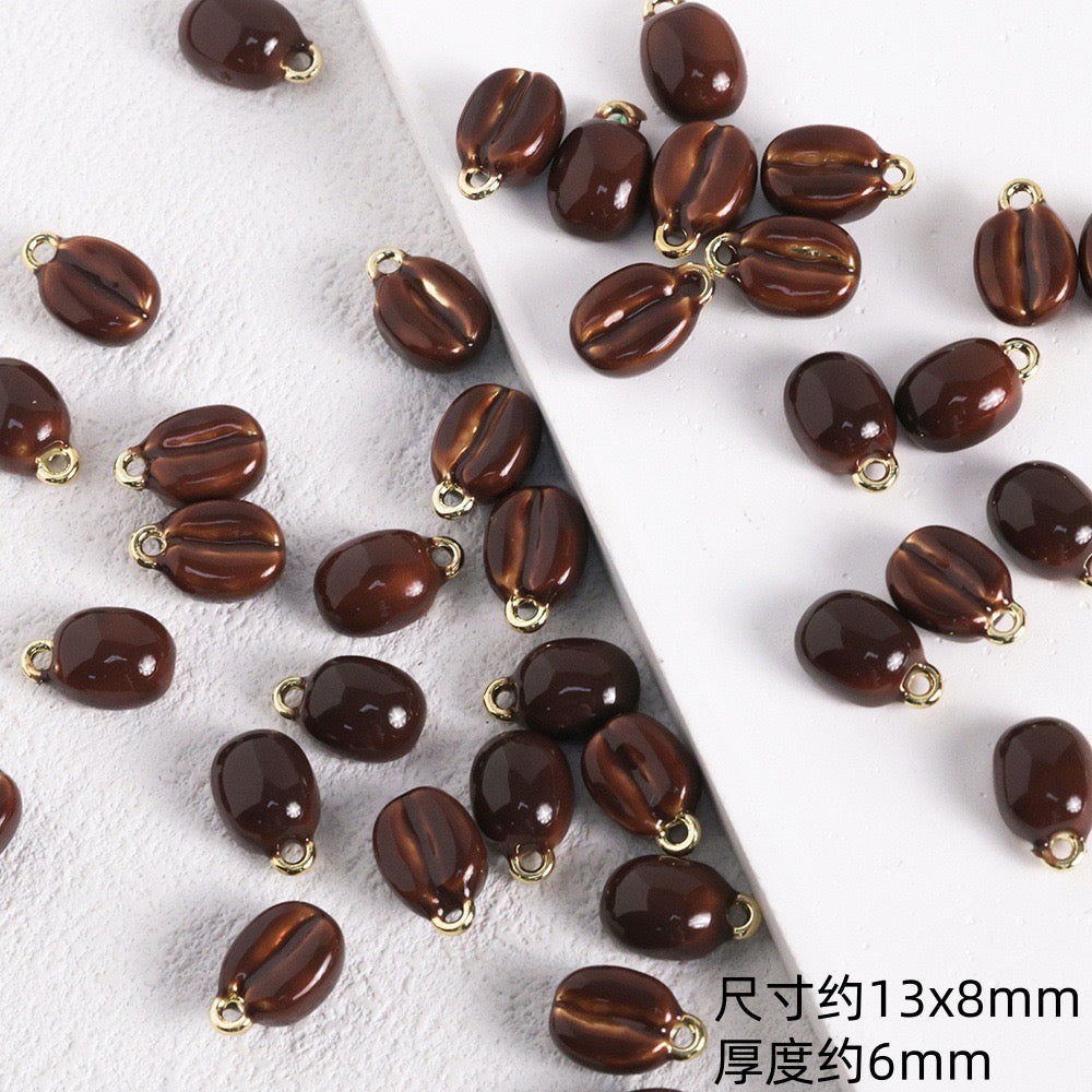✨ Cannelé Coffee Croissant Alloy Enamel Pendant ✨